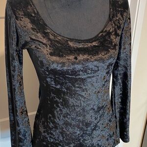 Vintage Halloween Witch Dress Long Black Velvet Costume Medium/Large